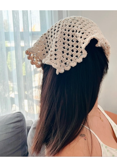 Shimmer Bandana Cream Bandana Açık Krem