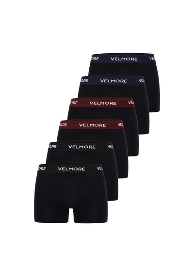 Velmore Erkek Boxer 6 Lı Premium Kutu Pamuklu Likralı Beden S - 5xl Çok Renkli