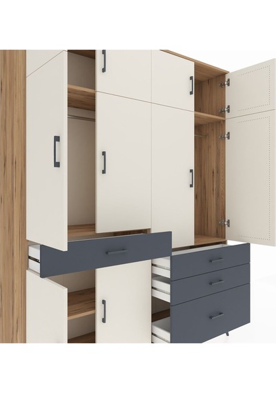 Hyperion Gardrop 5 Raflı 4 Çekmeceli 2 Askılı 176x44x221 Çam-aytaşı/antrasit Aytaşı/antrasit Hyperion Gardrop 5 Raflı 4 Çekmeceli 2 Askılı 176x44x221 Çam-aytaşı/antrasit Aytaşı/antrasit