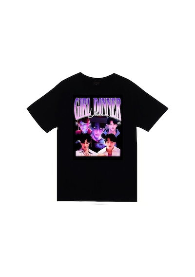 K-pop Demon Hunters Saja Boys Juni Baskılı Unisex %100 Pamuk Siyah T-shirt SIYAH