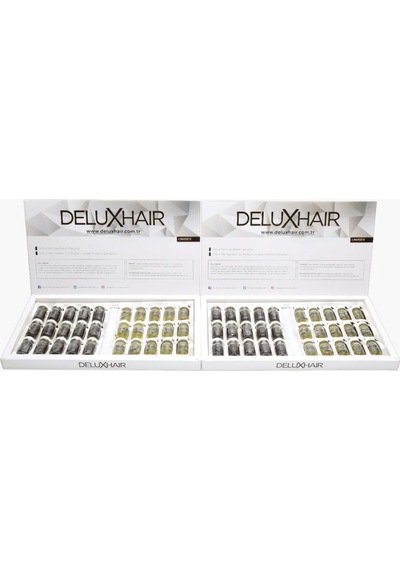 Delux Hair Keratinli Bitkisel Saç Çıkarma Bakım Serum 2 Aylık Set 30 x 10 ML
