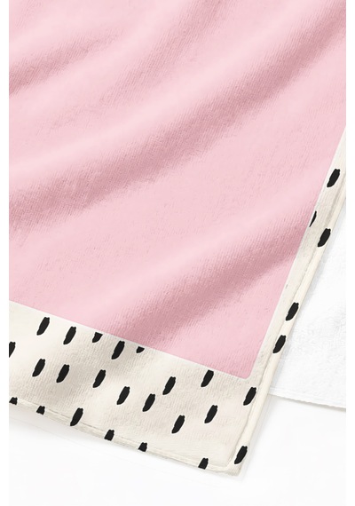 Pembe Minimalist Modern Plaj Havlusu - Siyah Benekli İskandinav Stil Hızlı Kuruyan Mikrofiber Havlu Uçuk Esinti