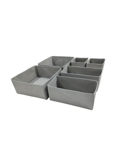 Balkan Room 6'li Gri Çekmece İçi Düzenleyici Organizer Set - Çok Amaçlı Dolap İçi Kutu Seti Genel