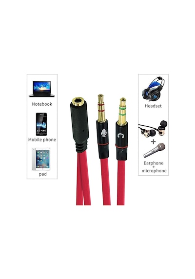 2 Erkek 1 Dişi 3.5mm Kulaklık Mikrofon Ayırıcı