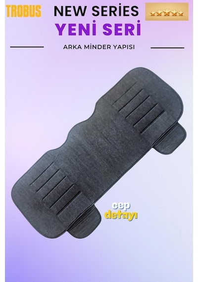 Su Geçirmez Ön Arka Araba Koltuk Minder Keten Oto Koltuk Minderi 3'lü Oturak Örtüsü Antrasit