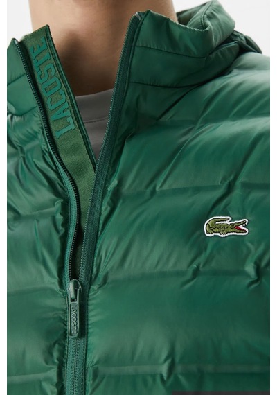 Lacoste Synthetic Fill Jacket Gizlenebilir Kapişonlu Şişme Erkek Mont Yeşil Yeşil