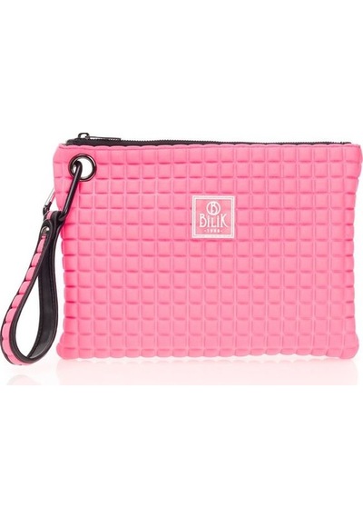 Bilik Deri Pembe Kumaş Kadın Portföy & Clutch Çanta Melis