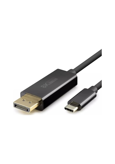 Type-c To Displayport Kablo - 8k 60hz / 4k 144hz Destekli, 1.8 Metre, Thunderbolt 3/4 Uyumlu, M Standart