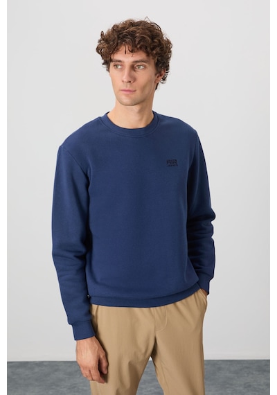 Air Jones Tommy Life Omar İndigo Şardonlu Erkek Sweatshirt - 88137 Indıgo