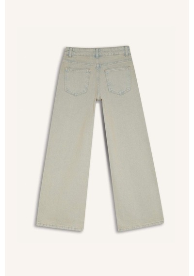 Defacto Wide Leg Geniş Paça Jean Pantolon Kız Çocuk D9128A825SP Mavi