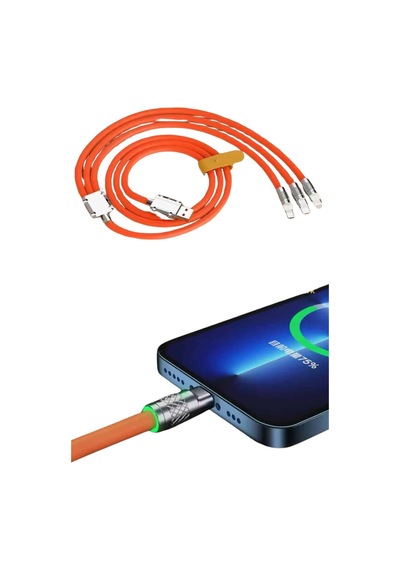 Çoklu Şarj Kablosu Usb Type-c İos Uyumlu 120w Hızlı Şarj Kablosu Diğer 44393999