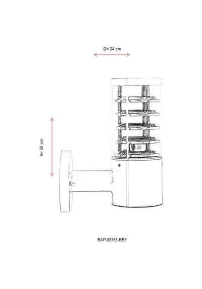 Avonnı Bap-68155-bby Gri Elektrostatik Toz Boyalı Dış Mekan Aydınlatma, E27, Aluminyum, Polikarbon Cam, 24cm Sku: Smgstkad75be725b
