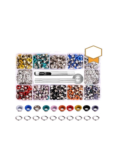 5 Mm Renkli Metal Kuş Gözü 300 Set Ve Saklama Kutusu