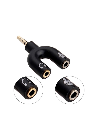 Kulaklık Mikrofon Birleştirici Adaptör 3.5Mm Ayırıcı Aparat
