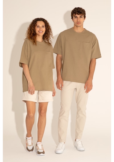 U.S. Polo Assn. Erkek Comfort Fit Bisiklet Yaka Haki Tişört 50282236-VR027