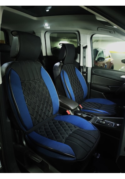 Opel Corsa B Lüx Oto Koltuk Minderi Ön Arka 5'li Set Elegance Serisi Siyah Mavi