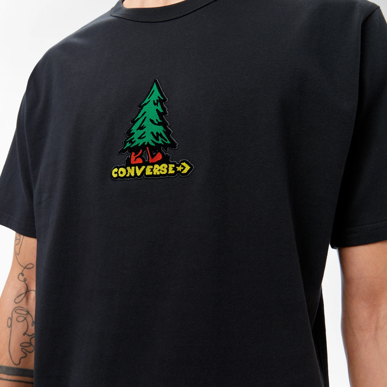 Converse Baskılı Erkek Siyah T-shirt Cvm5t201 Siyah