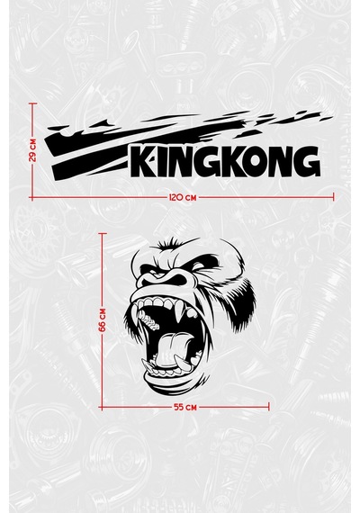 Kıng Kong Sticker - Yan Gövde Kaplama Seti Siyah Mat - 864812146