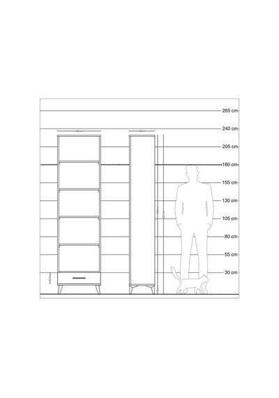 Arges Dolap 5 Raflı Tek Çekmeceli 60x30x221 Aytaşı-aytaşı Aytaşı
