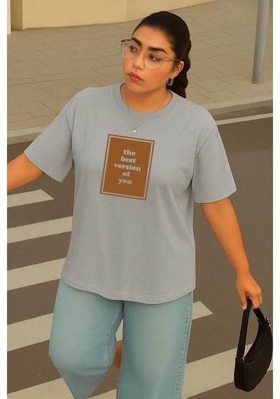 Benroma Büyük Beden The Best Baskılı Unisex Tişört Çok Renkli