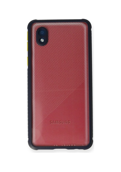 Samsung Uyumlu  Galaxy A01 Core Kılıf Miami Şeffaf Silikon - Lacivert