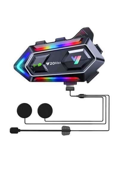 Mey İthalat Bluetooth 5.3 Motosiklet Kask Intercom Gürültü Engelleyici Su Geçirmez Kulaklık
