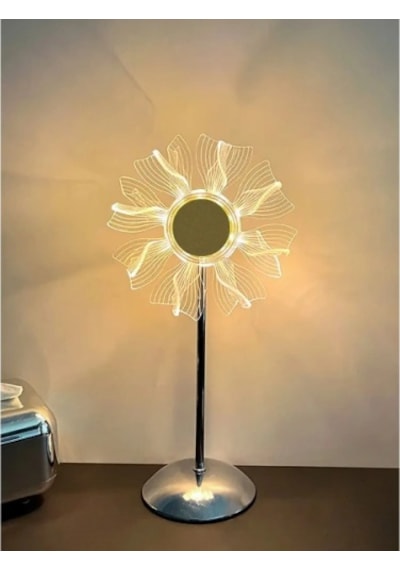 Çiçek Tasarımlı Led Masa Lambası Renkli