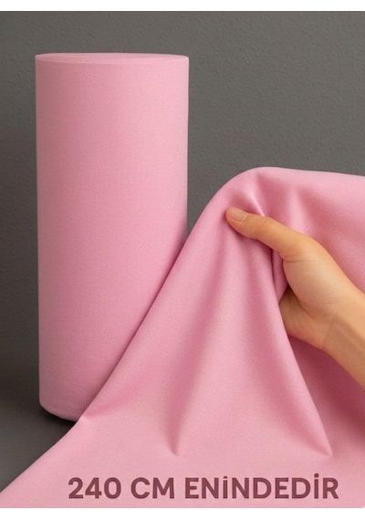 240 Cm En Metrelik Kumaş Kaliteli, Şık Ve Çok Amaçlı Kullanım Perde, Ev Tekstili, Dekorasyon Pembe