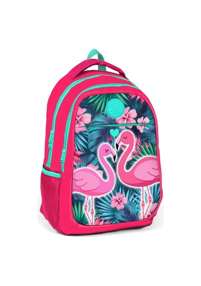 Yaygan Kids Pembe Yeşil Flamingo Kız Çocuk İlk ve Orta Okul Çanta