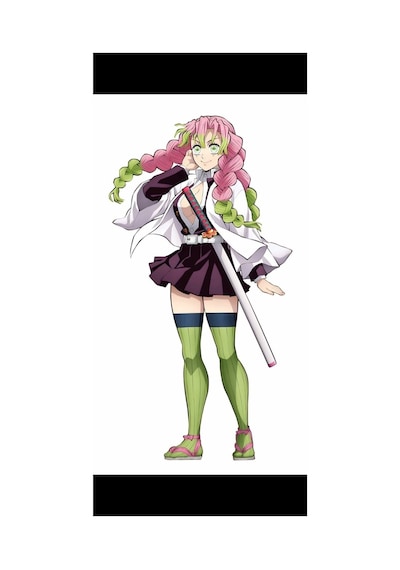 Anime- Demon Slayer - Mitsuri Kanroji Desenli Sarılma Yastığı Hugging Pillow Kılıfı Çok Renkli