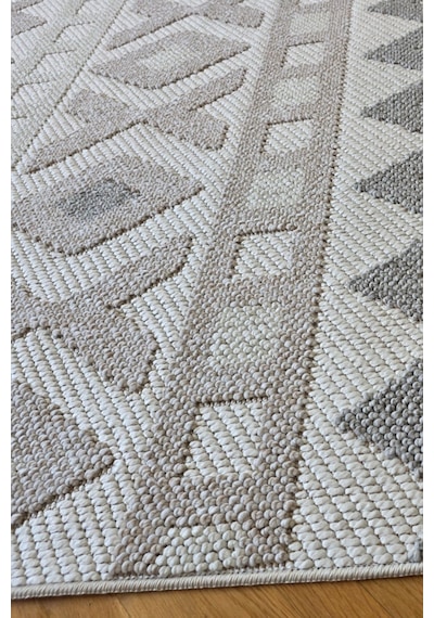 Leiva Home Monaco 0038 Krem Gri Bohem Sisal Bukle Yumuşak Özel Kesim Salon Koridor Mutfak Yolluk Saçaklı Halı 0038-krem/bej/gri