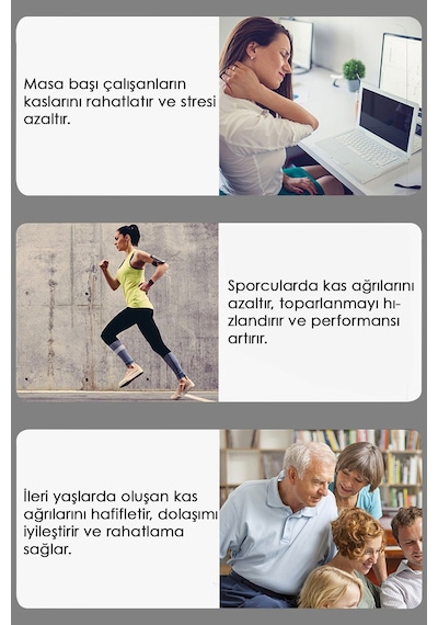 4 Başlıklı Şarjlı Masaj Aleti - Sporcu Bel Sırt Bacak Boyun Masajı 6 Kademeli Masaj Tabancası Siyah