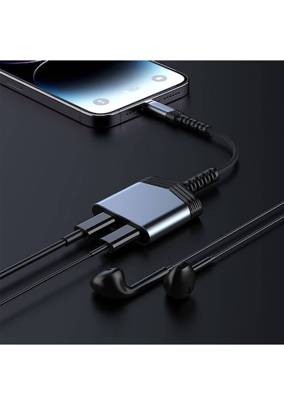 Recci Rds-a18 Lightning 2in1 Şarj Ve Audio Ses Adaptörü