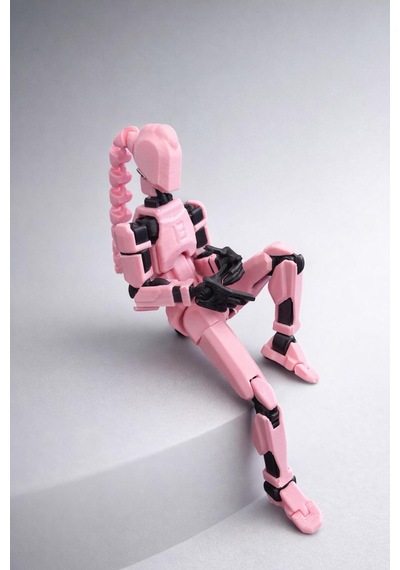 Female Saçlı Pembe Robot Figür Oyuncak Eklemli Aksiyon Modeli