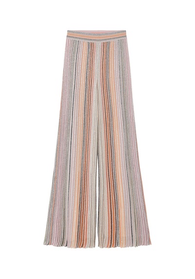 Missoni Işıltılı Triko Düz Pantolon Pembe
