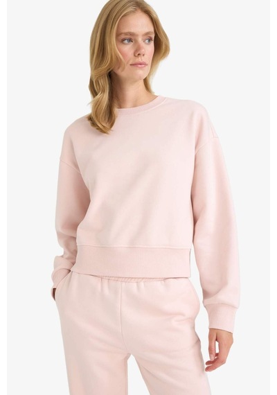 Defacto Boxy Fit Bisiklet Yaka Basic Düz Sweatshirt B8568ax25aupn364 Pembe Defacto Boxy Fit Bisiklet Yaka Basic Düz Sweatshirt B8568ax25aupn364 Pembe