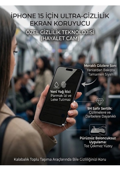 Apple Iphone 15 Ekran Koruyucu Hayalet Cam