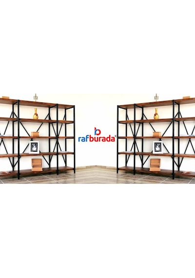 Rafburada Rafburada® 3 Katlı Kitaplık, Dekoratif Kitaplık, Ahşap Kitaplık.