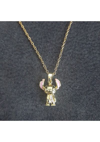 Stainless Steel Stitch Çelik Kolye Gold