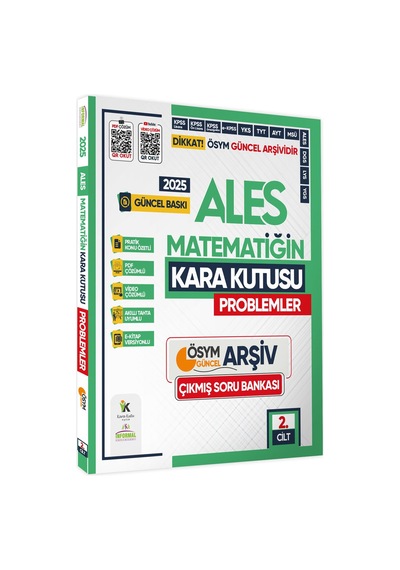 2025 Ales Matematiğin Kara Kutusu 2.cilt Problemler Ösym Çıkmış Soru Bankası Video/pdf Çözümlü