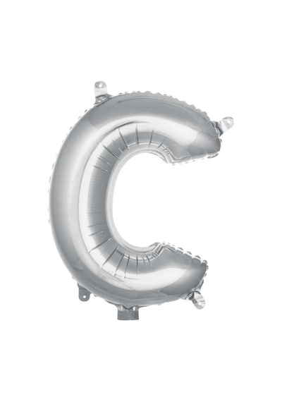 C Harf Gümüş Folyo Balon16 İnç 36 Cm