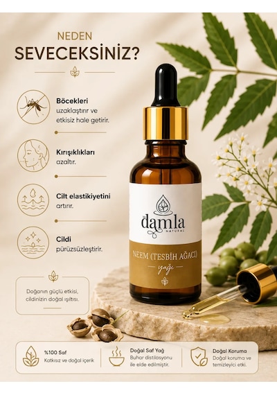 Biodamla Natural Neem Tesbih Ağacı Yağı 10 Ml