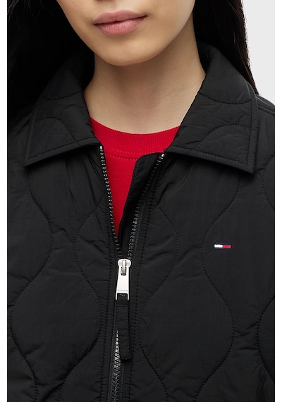 Tommy Jeans Su İtici Kapitoneli Klasik Yaka Mont Kadın Mont Dw0dw22909 Bds Siyah