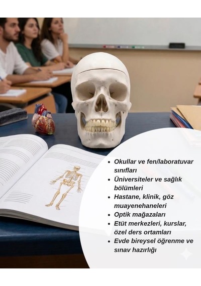 Temel 3 Parçalı Anatomik Kafatası Modeli, Çıkarılabilir Kafatası Kapağı Ve Hareketli Çene Maket