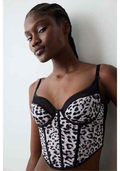 Penti Leopard Siyah Korse Büstiyer
