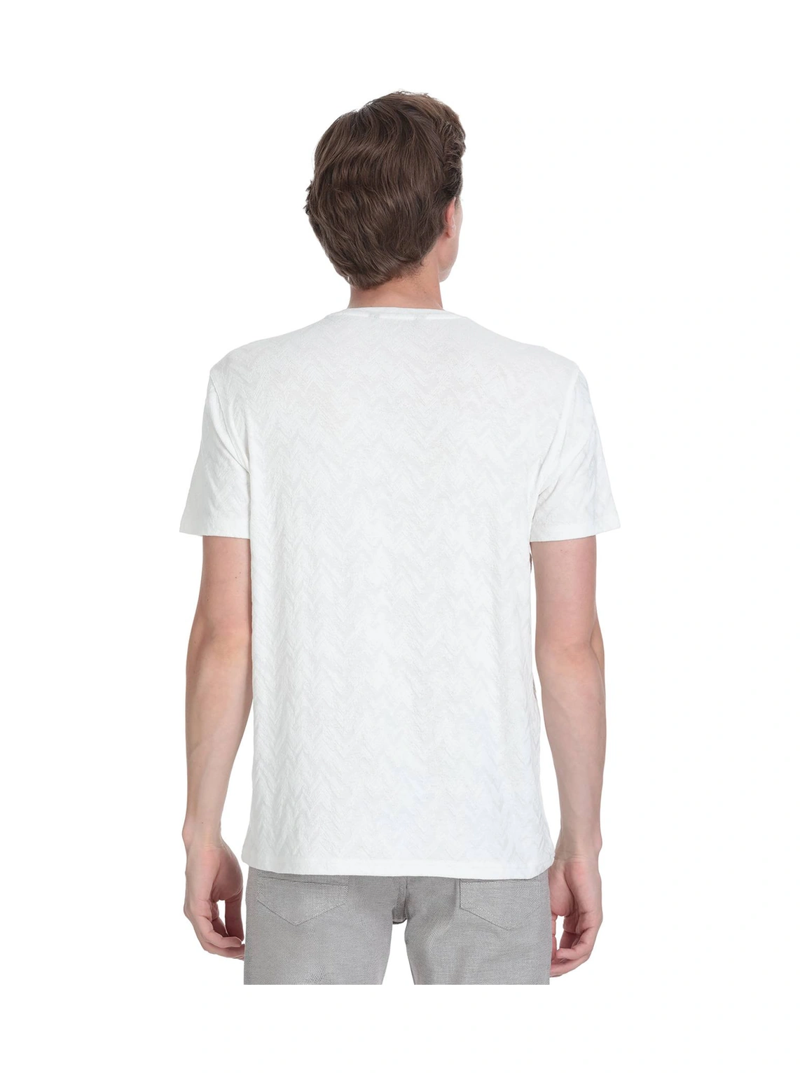 Hatemoğlu Beyaz Regular Fit Bisiklet Yaka Tişört 35797 350501