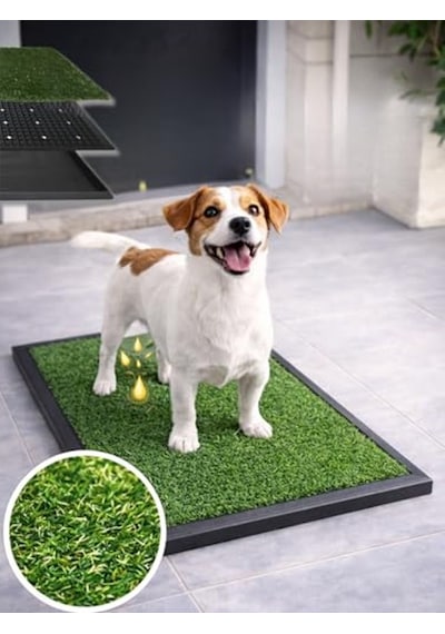 Hijyenik Drenajlı Kedi Ve Köpek Tuvalet Matı, 50x75 Cm Ölçüler Açık Bej