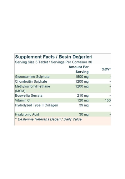 Glukozamin & Kondroitin & Msm Tip 2 90 Tablet