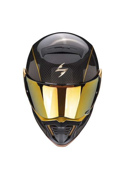 Scorpion Exo Hx1 Carbon Se Retro Motosiklet Kaskı Siyah Altın Siyah - Altın