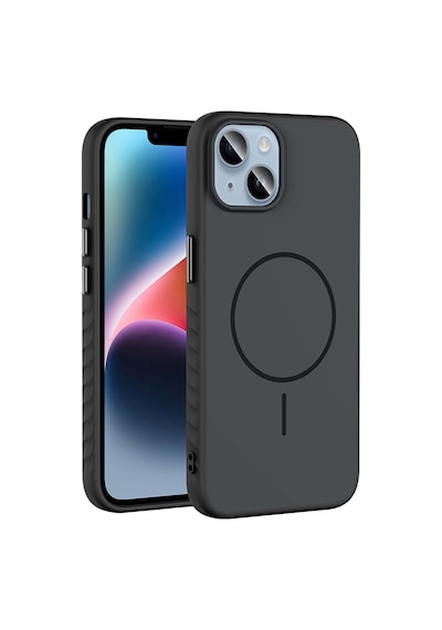 Zore Apple iPhone Uyumlu 15 Kılıf M-safe Şarj Özellikli Zore Tea Kapak - Siyah